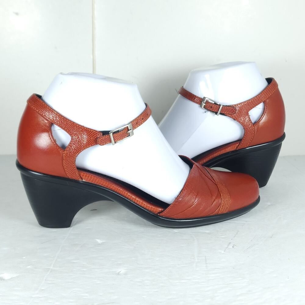 Dansko Women's Roxy US6,5 EU37 Red Leather Ankle Strap Mary Jane Shoes - Picture 8 of 16